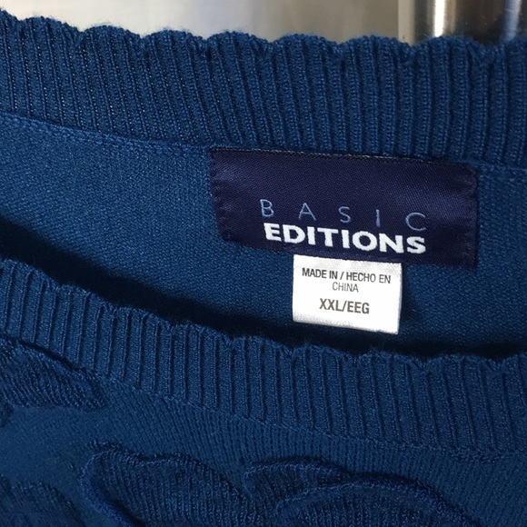 Basic Edition Embossed Textured Floral Sweater - Picture 2 of 8